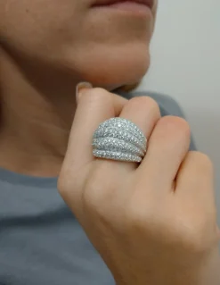 DAMIANI SPICCHI DI LUNA anello in oro bianco 18kt e diamanti 20077207- 20077207