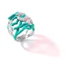 Misis Reef Party Anello Argento rodiato, Smalto corallo turchese e Zirconi AN02905T
