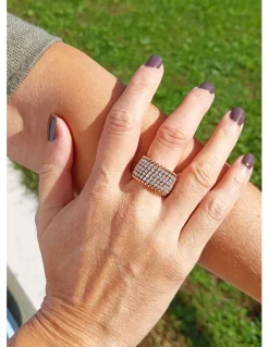 Serafino Consoli BREVETTO2 Anello-Bracciale - 7 righe middle half - 2 punti CT - S.RB 7MH2 RWG WD