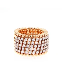 Serafino Consoli BREVETTO2 Anello-Bracciale - 7 righe middle half - 2 punti CT - S.RB 7MH2 RWG WD