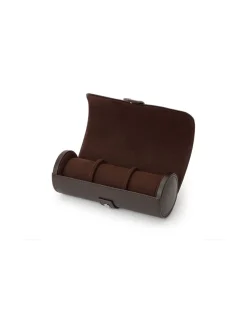 WOLF BLAKE custodia per 3 orologi con porta gemelli marrone